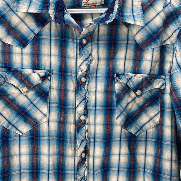 Roper snap pearl button button down western rodeo farm - Picture 4 of 8